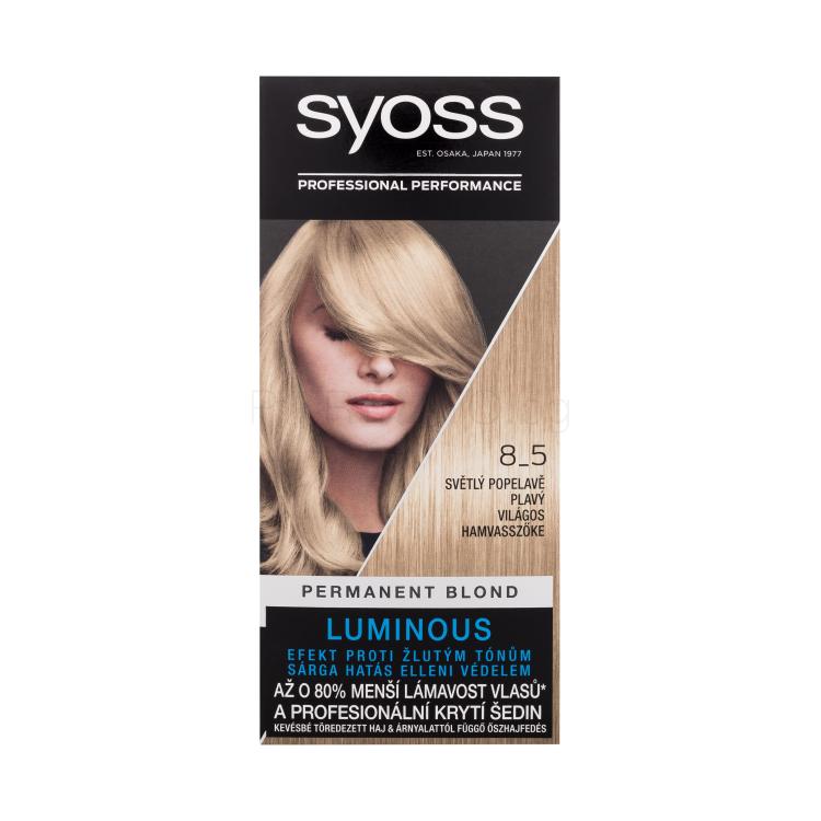 Syoss Permanent Coloration Permanent Blond Боя за коса за жени 50 ml Нюанс 8-5 Light Ashy Blond