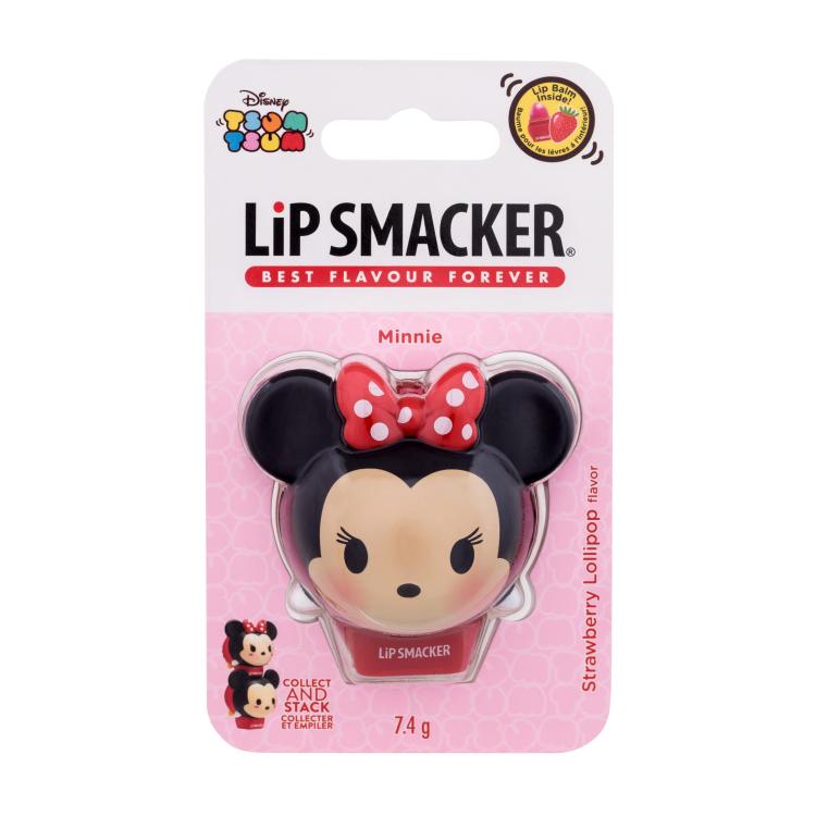 Lip Smacker Disney Minnie Mouse Strawberry Lollipop Балсам за устни за деца 7,4 гр