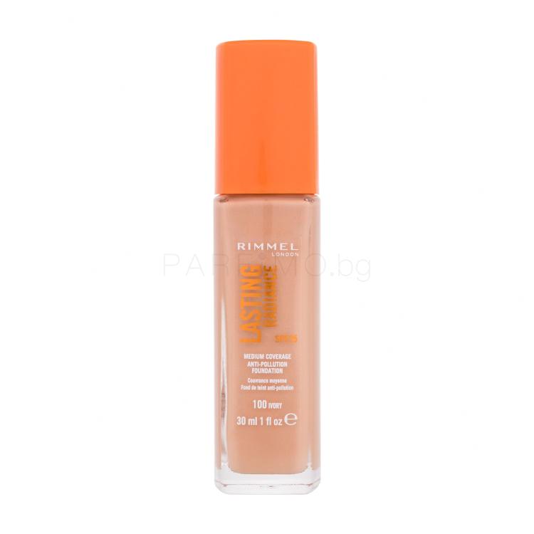 Rimmel London Lasting Radiance SPF25 Фон дьо тен за жени 30 ml Нюанс 100 Ivory