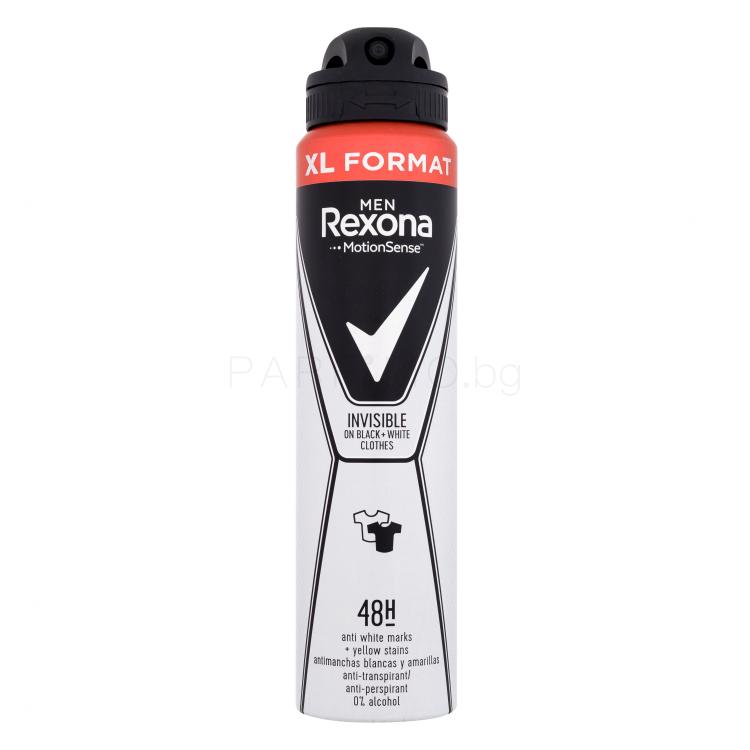 Rexona Men Invisible Black + White 48H Антиперспирант за мъже 250 ml