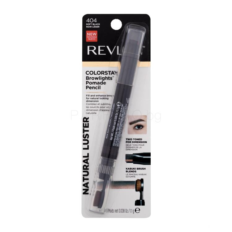 Revlon Colorstay Browlights Pomade Pencil Молив за вежди за жени 1,1 гр Нюанс 404 Soft Black
