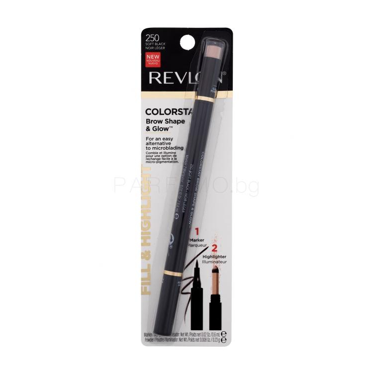 Revlon Colorstay Brow Shape &amp; Glow Молив за вежди за жени 0,83 гр Нюанс 250 Soft Black