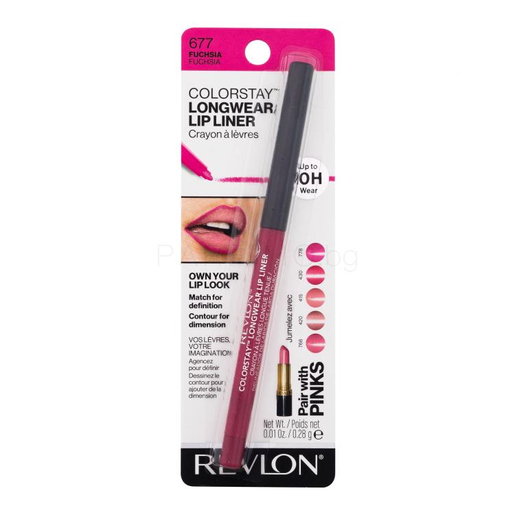 Revlon Colorstay Longwear Lip Liner Молив за устни за жени 0,28 гр Нюанс 677 Fuchsia