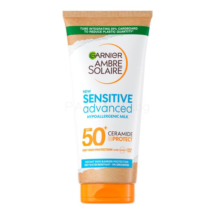 Garnier Ambre Solaire Sensitive Advanced Hypoallergenic Milk SPF50+ Слънцезащитна козметика за тяло 175 ml