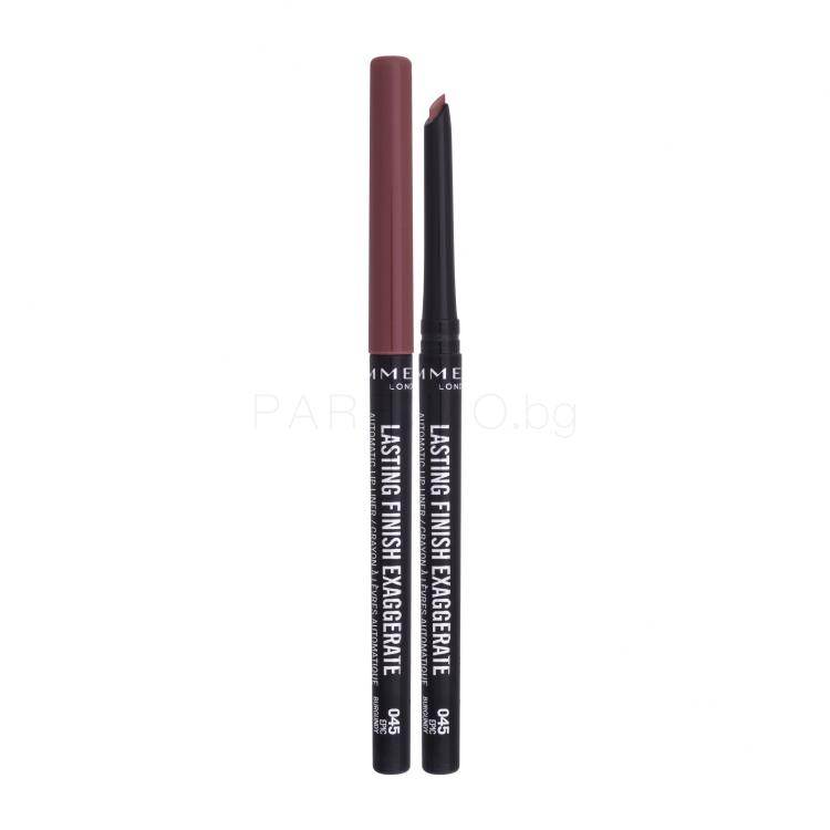 Rimmel London Lasting Finish Exaggerate Молив за устни за жени 0,35 гр Нюанс 045  Epic Burgundy