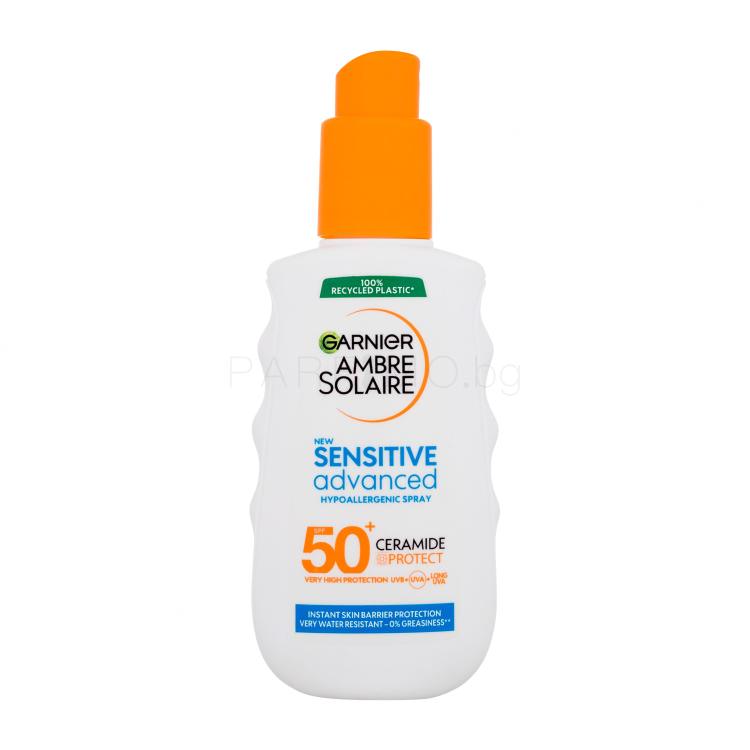 Garnier Ambre Solaire Sensitive Advanced Hypoallergenic Spray SPF50+ Слънцезащитна козметика за тяло 150 ml