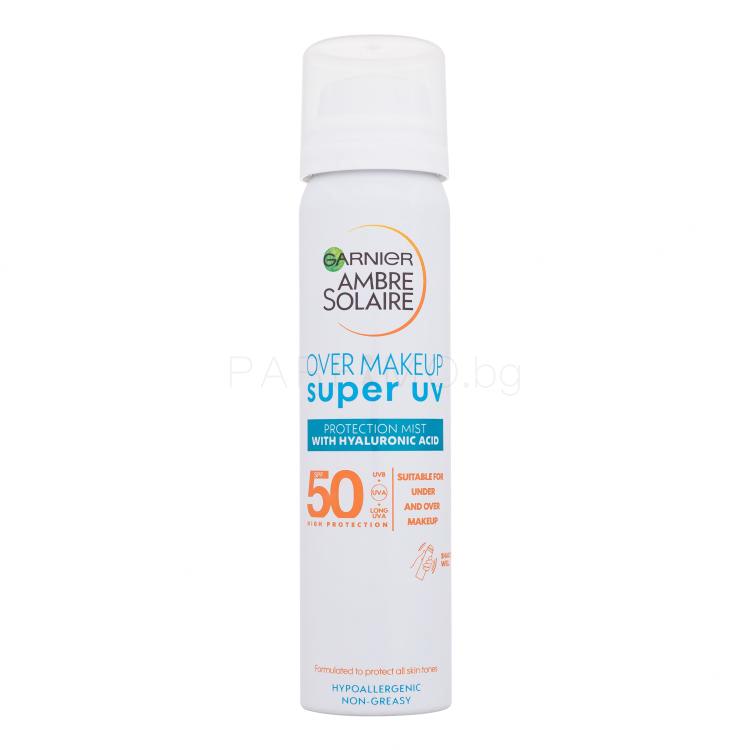 Garnier Ambre Solaire Super UV Over Makeup Protection Mist SPF50 Слънцезащитен продукт за лице 75 ml