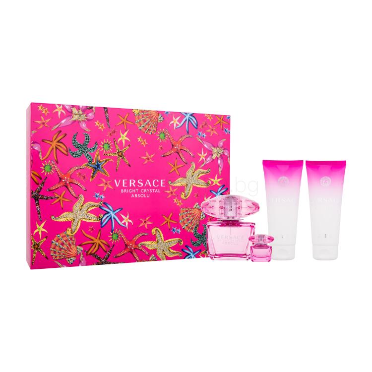 Versace Bright Crystal Absolu Подаръчен комплект EDP 90 ml + душ гел 100 ml + EDP 5 ml + лосион за тяло 100 ml