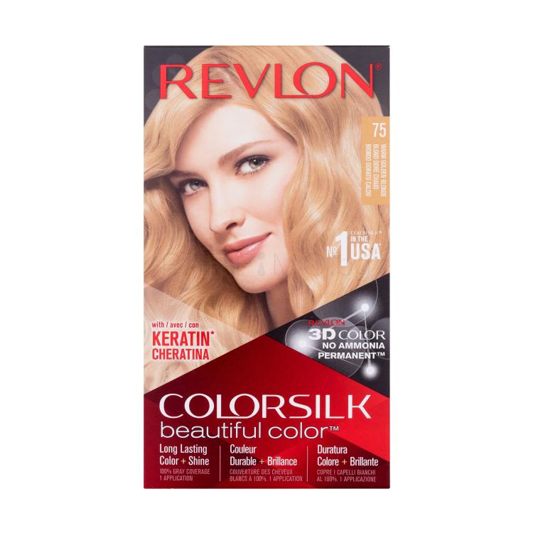 Revlon Colorsilk Beautiful Color Боя за коса за жени 59,1 ml Нюанс 75 Warm Golden Blonde