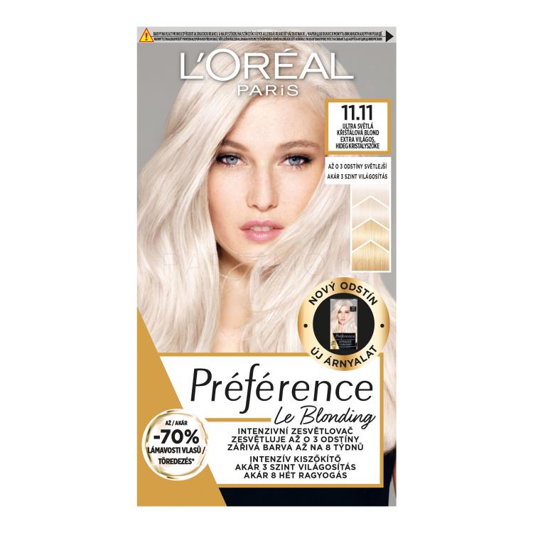L&#039;Oréal Paris Préférence Le Blonding Боя за коса за жени 1 бр Нюанс 11.11 Ultra Light Cold Crystal Blonde
