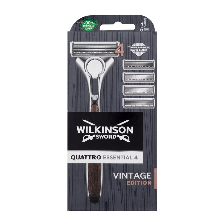 Wilkinson Sword Quattro Essential 4 Vintage Edition Самобръсначка за мъже Комплект