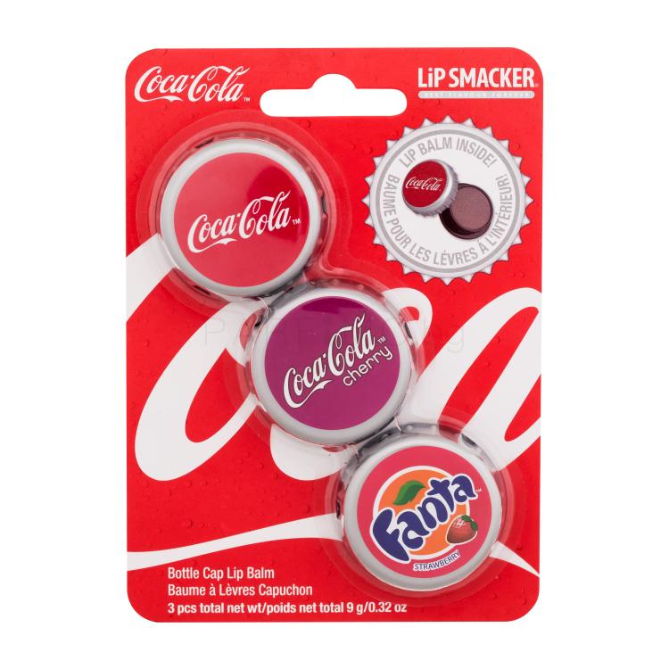 Lip Smacker Coca-Cola Bottle Cap Lip Balm Подаръчен комплект балсам за устни 3 x 3 g