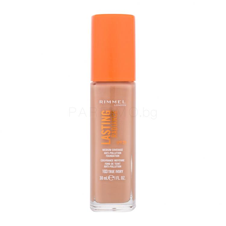 Rimmel London Lasting Radiance SPF25 Фон дьо тен за жени 30 ml Нюанс 103 True Ivory