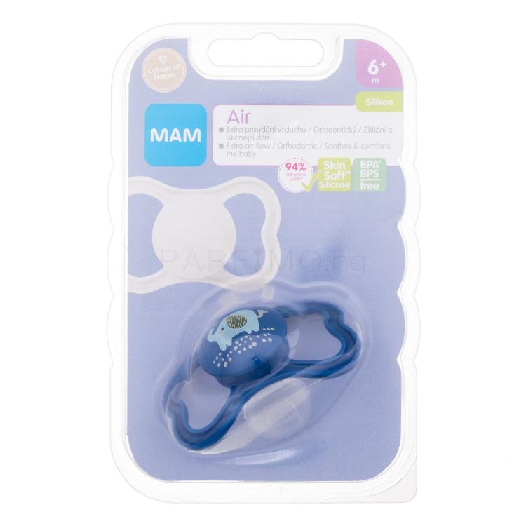 MAM Air Silicone Pacifier 6m+ Elephant Биберон за деца 1 бр