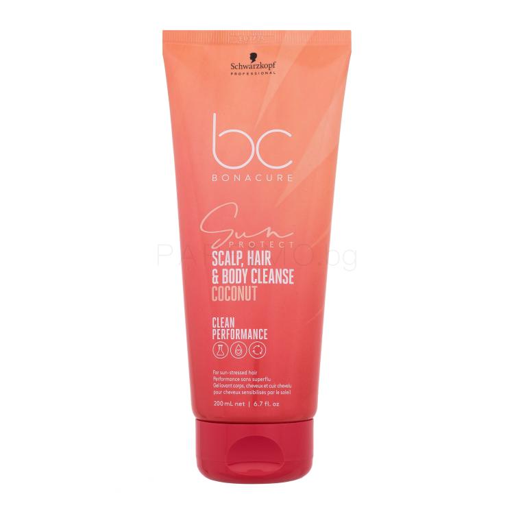 Schwarzkopf Professional BC Bonacure Sun Protect Scalp, Hair &amp; Body Cleanse Coconut Шампоан за жени 200 ml