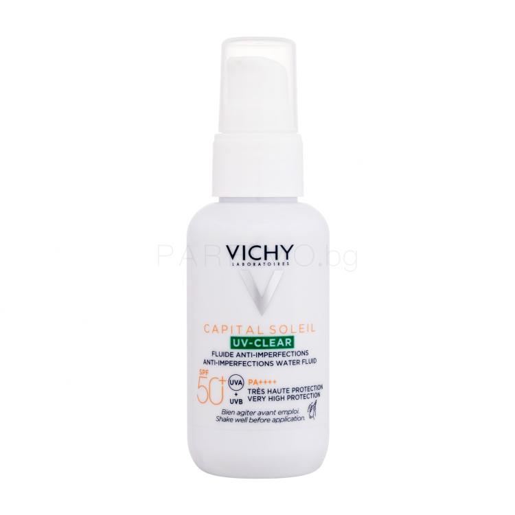 Vichy Capital Soleil UV-Clear Anti-Imperfections Water Fluid SPF50+ Слънцезащитен продукт за лице за жени 40 ml