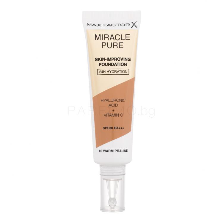 Max Factor Miracle Pure Skin-Improving Foundation SPF30 Фон дьо тен за жени 30 ml Нюанс 89 Warm Praline