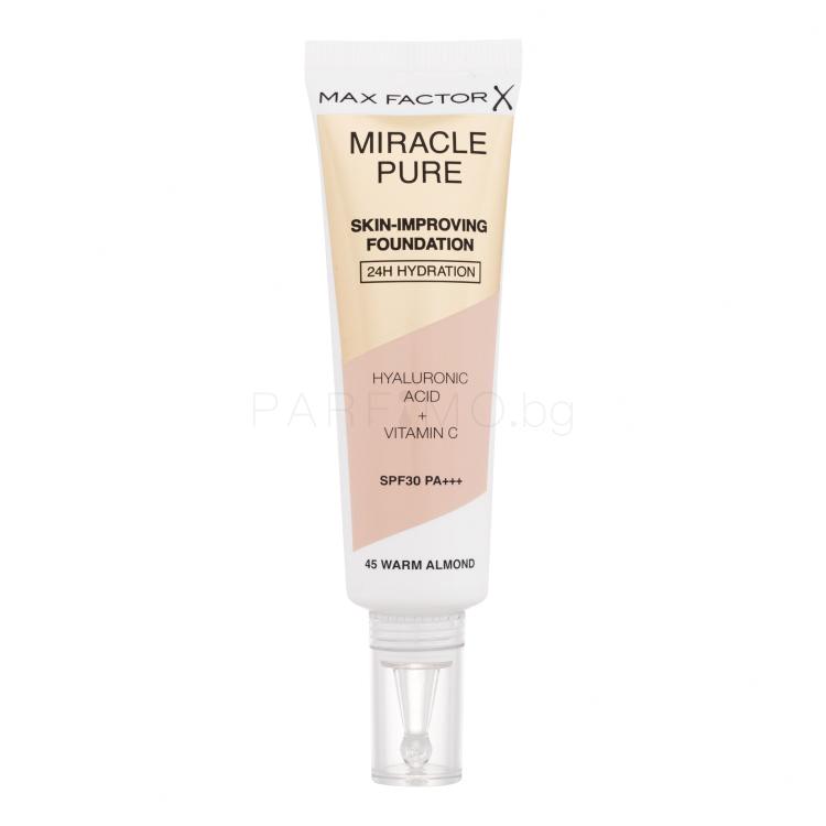 Max Factor Miracle Pure Skin-Improving Foundation SPF30 Фон дьо тен за жени 30 ml Нюанс 45 Warm Almond