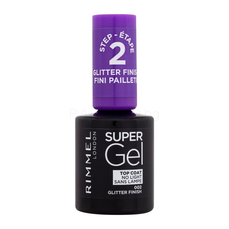 Rimmel London Super Gel Top Coat Лак за нокти за жени 12 ml Нюанс 002 Glitter Finish