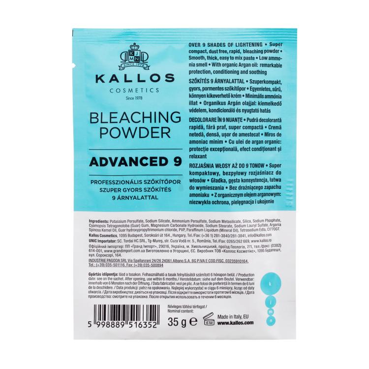 Kallos Cosmetics KJMN Advanced 9 Bleaching Powder Боя за коса за жени 35 гр