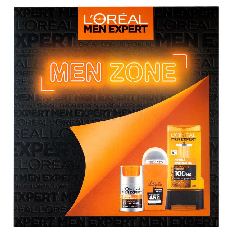 L&#039;Oréal Paris Men Expert Men Zone Подаръчен комплект хидратиращ крем Men Expert Hydra Energetic Daily Moisturizer 50 ml + душ гел Men Expert Hydra Energetic 300 ml + антиперспирант Men Expert Thermic Resist Antiperspirant 50 ml