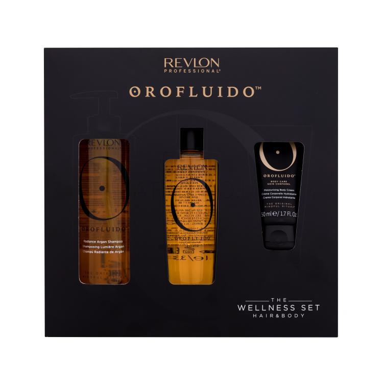 Revlon Professional Orofluido The Wellness Set Подаръчен комплект масло за коса Orofluido Elixir 100 ml + шампоан Orofluido Shampoo 240 ml + крем за тяло Orofluido Moisturizing Body Cream 50 ml