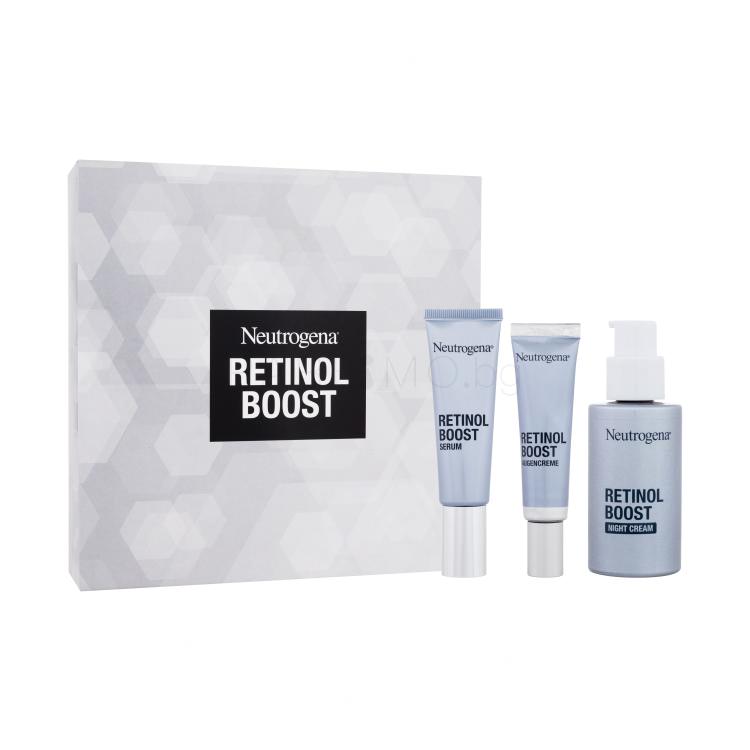 Neutrogena Retinol Boost Подаръчен комплект нощен крем за лице Retinol Boost Night Cream 50 ml + дневен серум за лице Retinol Boost Serum 30 ml + околоочен крем Retinol Boost Eye Cream 15 ml
