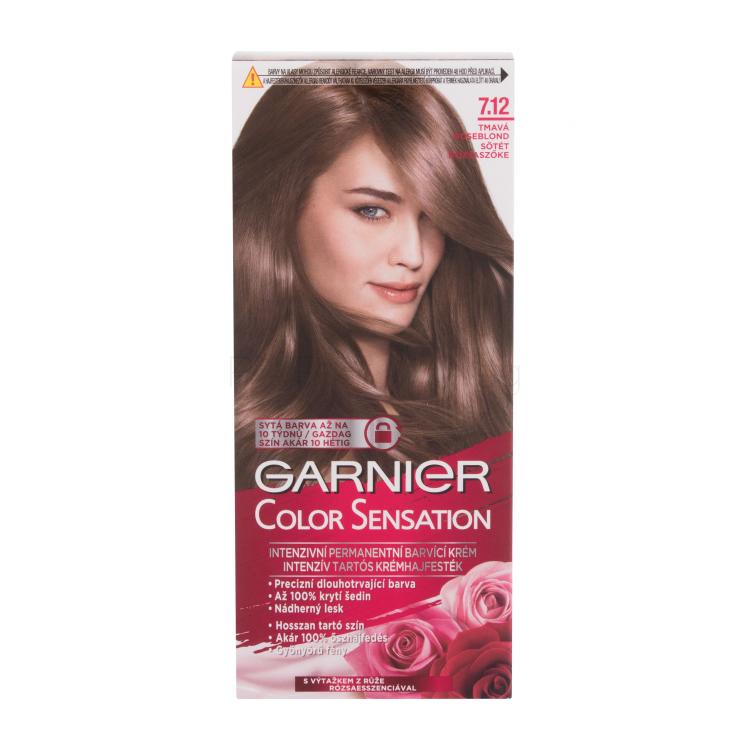 Garnier Color Sensation Боя за коса за жени 40 ml Нюанс 7,12 Dark Roseblonde увредена кутия