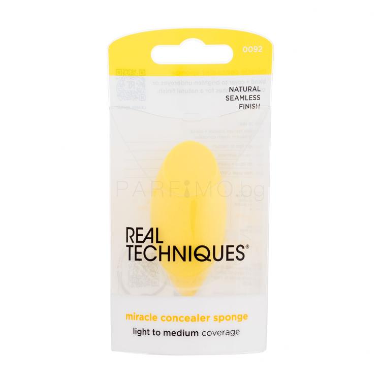 Real Techniques Miracle Concealer Sponge Yellow Апликатор за жени 1 бр