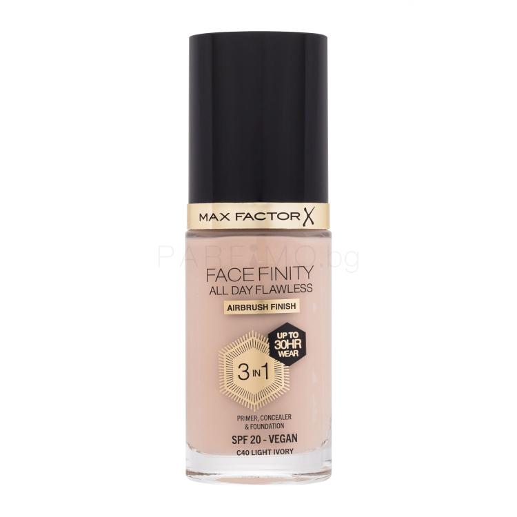 Max Factor Facefinity All Day Flawless SPF20 Фон дьо тен за жени 30 ml Нюанс C40 Light Ivory