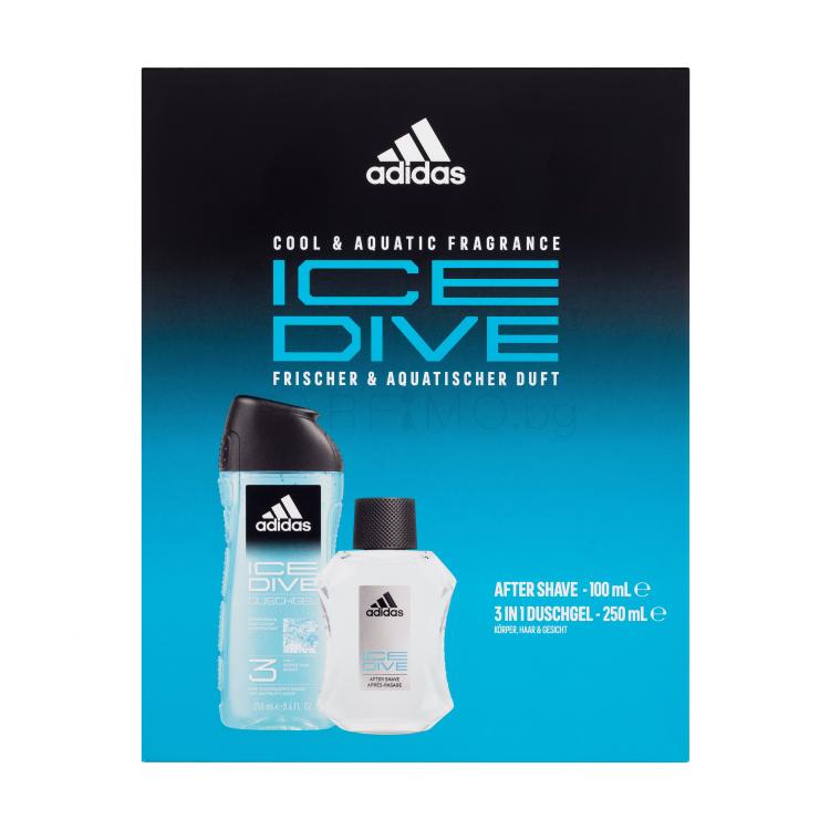 Adidas Ice Dive Подаръчен комплект афтършейв 100 ml + душ гел 250 ml