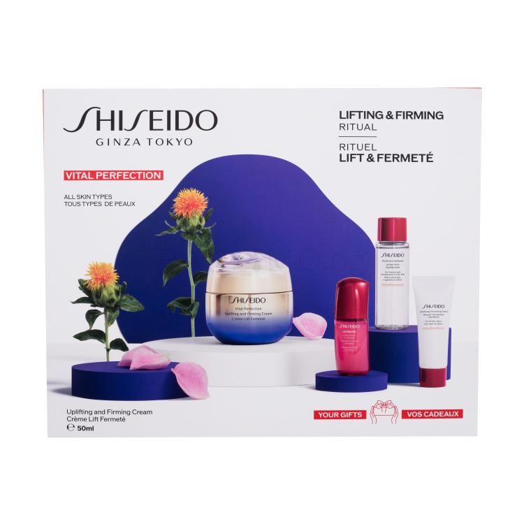 Shiseido Vital Perfection Uplifting and Firming Cream Lifting &amp; Firming Ritual Подаръчен комплект дневен крем за лице Vital Perfection Uplifting and Firming Cream 50 ml + почистваща пяна за лице Clarifying Cleansing Foam 15 ml + тоник за лице Treatment Softener 30 ml + серум за лице Ultimune Power I