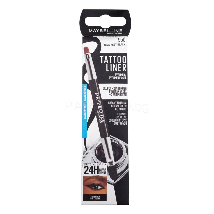 Maybelline Tattoo Liner Gel Pot Очна линия за жени 3 g Нюанс 950 Blackest Black