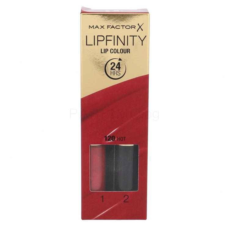 Max Factor Lipfinity 24HRS Lip Colour Червило за жени 4,2 гр Нюанс 120 Hot увредена кутия