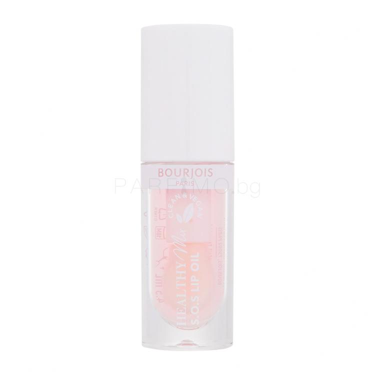 BOURJOIS Paris Healthy Mix Clean &amp; Vegan S.O.S Lip Oil Масло за устни за жени 4,5 ml Нюанс 1 Douceur De Rose