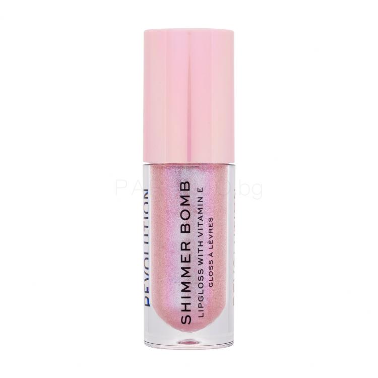 Makeup Revolution London Shimmer Bomb Блясък за устни за жени 4,5 ml Нюанс Sparkle Pink