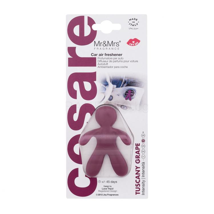 Mr&amp;Mrs Fragrance Cesare Tuscany Grape Ароматизатор за автомобил 1 бр