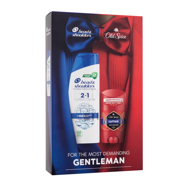 Head &amp; Shoulders Gentleman Подаръчен комплект Шампоан Classic Clean 2in1 330 ml + дезодорант Old Spice Captain 50 ml