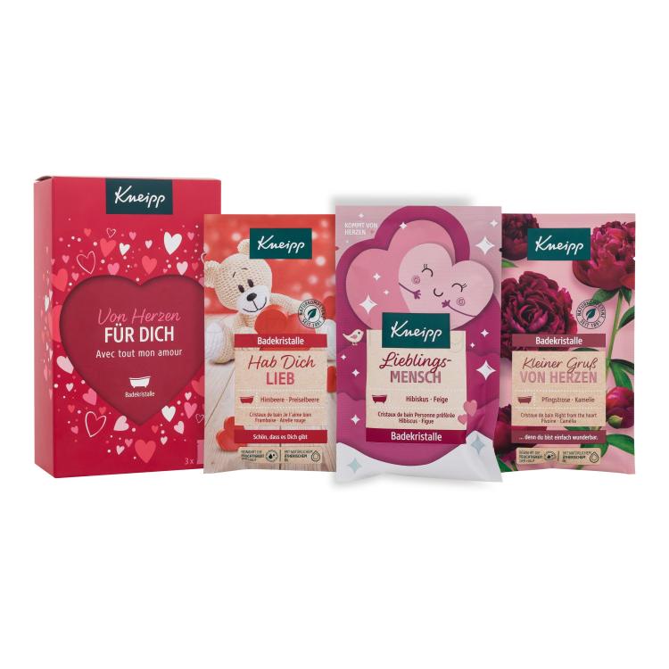 Kneipp For You Подаръчен комплект соли за вана Greeting From The Heart (Kleiner Gruß Von Herzen) 60 g + соли за вана I love You (Hab Dich Lieb) 60 g + соли за вана Favourite Person (Lieblings Mensch) 60 g