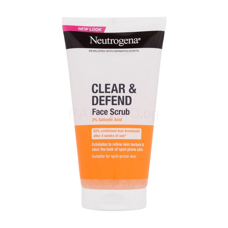 Neutrogena Clear &amp; Defend Face Scrub Ексфолиант 150 ml