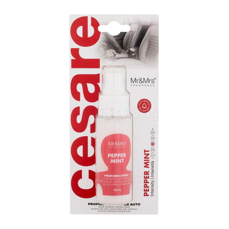 Mr&amp;Mrs Fragrance Cesare Car Spray Perfume Pepper Mint Ароматизатор за автомобил 50 ml