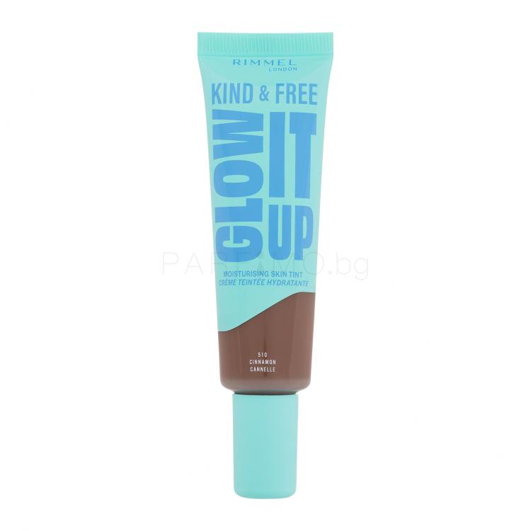 Rimmel London Kind &amp; Free Glow It Up Moisturising Skin Tint Фон дьо тен за жени 30 ml Нюанс 510 Cinnamon