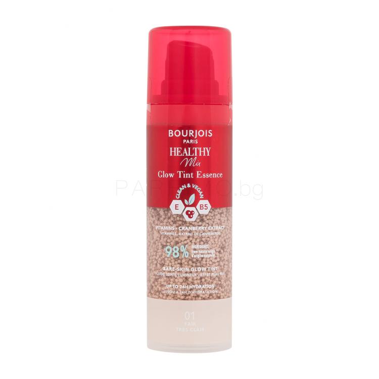BOURJOIS Paris Healthy Mix Clean &amp; Vegan Glow Tint Essence Фон дьо тен за жени 30 ml Нюанс 01 Fair