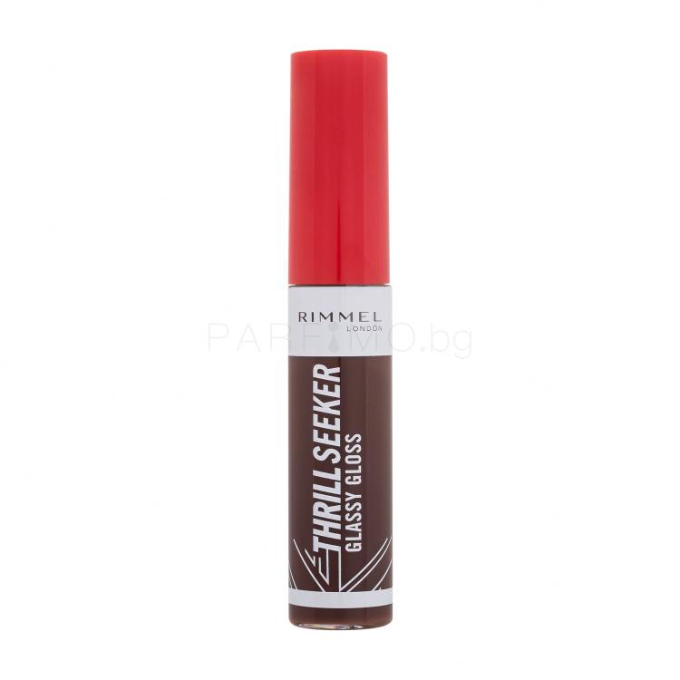 Rimmel London Thrill Seeker Glassy Gloss Блясък за устни за жени 10 ml Нюанс 800 Chocolate Glaze