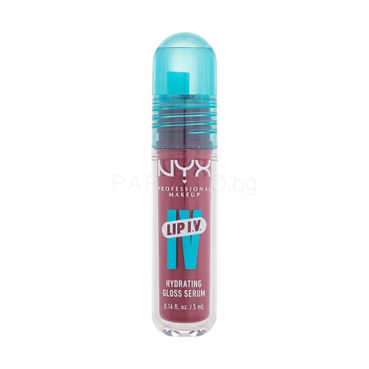 NYX Professional Makeup Lip I.V. Hydrating Gloss Stain Блясък за устни за жени 5 ml Нюанс 10 Berry Thirsty