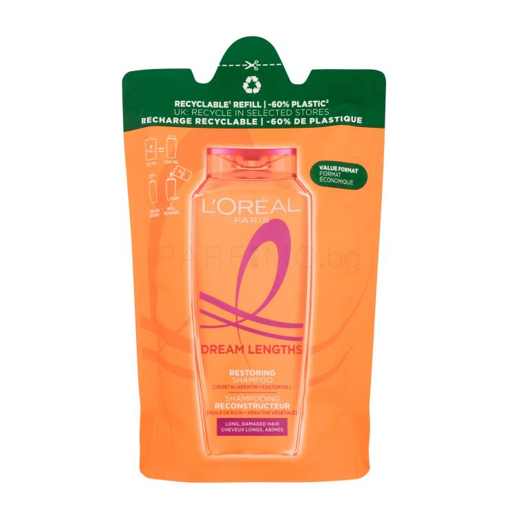 L&#039;Oréal Paris Elseve Dream Long Restoring Shampoo Шампоан за жени Пълнител 250 ml