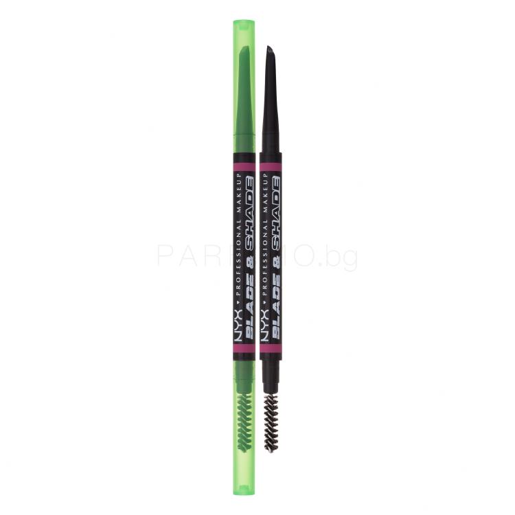 NYX Professional Makeup Blade &amp; Shade Dual Edge Brow Pencil Молив за вежди за жени 0,06 g Нюанс 12 Black