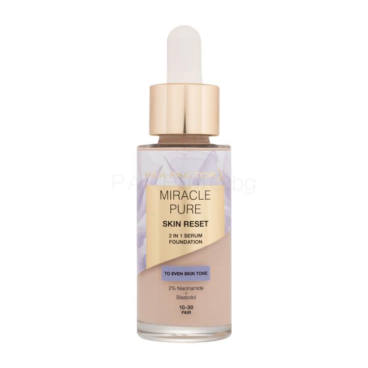 Max Factor Miracle Pure Skin Reset 2in1 Serum Foundation Фон дьо тен за жени 30 ml Нюанс 10-30 Fair