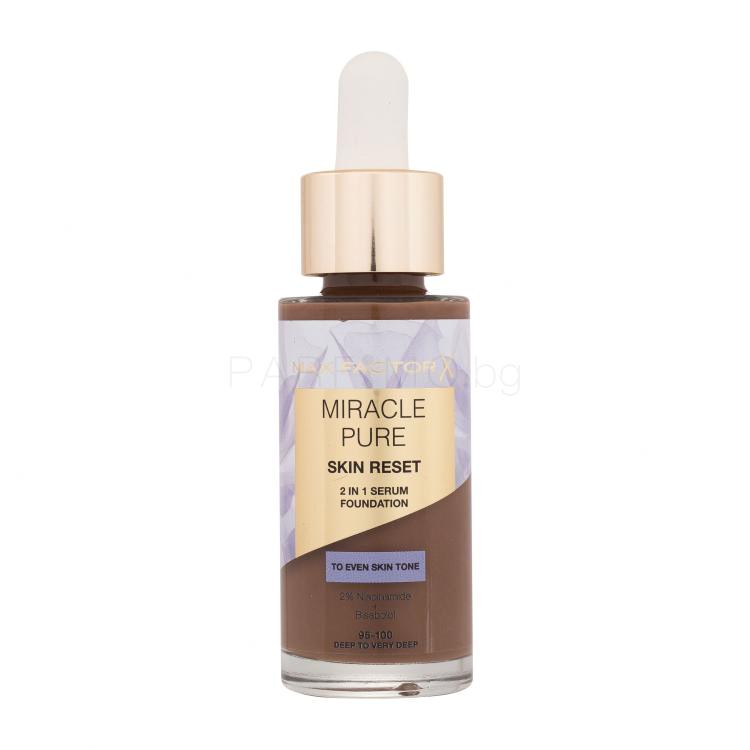 Max Factor Miracle Pure Skin Reset 2in1 Serum Foundation Фон дьо тен за жени 30 ml Нюанс 95-100 Deep To Very Deep