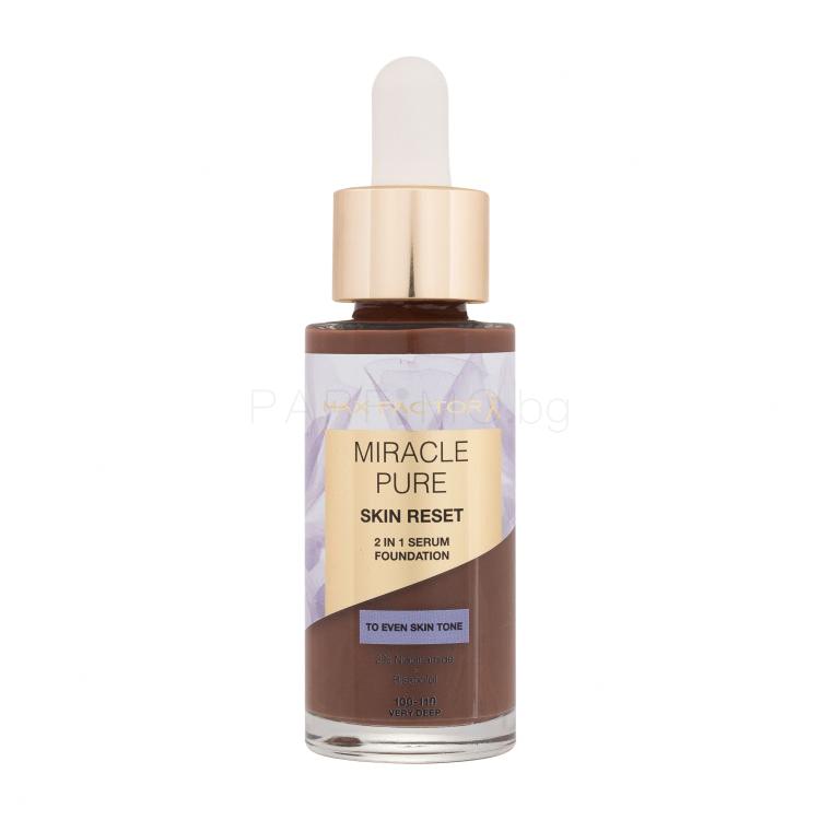 Max Factor Miracle Pure Skin Reset 2in1 Serum Foundation Фон дьо тен за жени 30 ml Нюанс 100-110 Very Deep